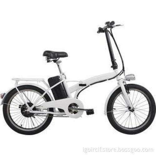 Carbon Steel Frame White Color Folding Electric Bike / Pede